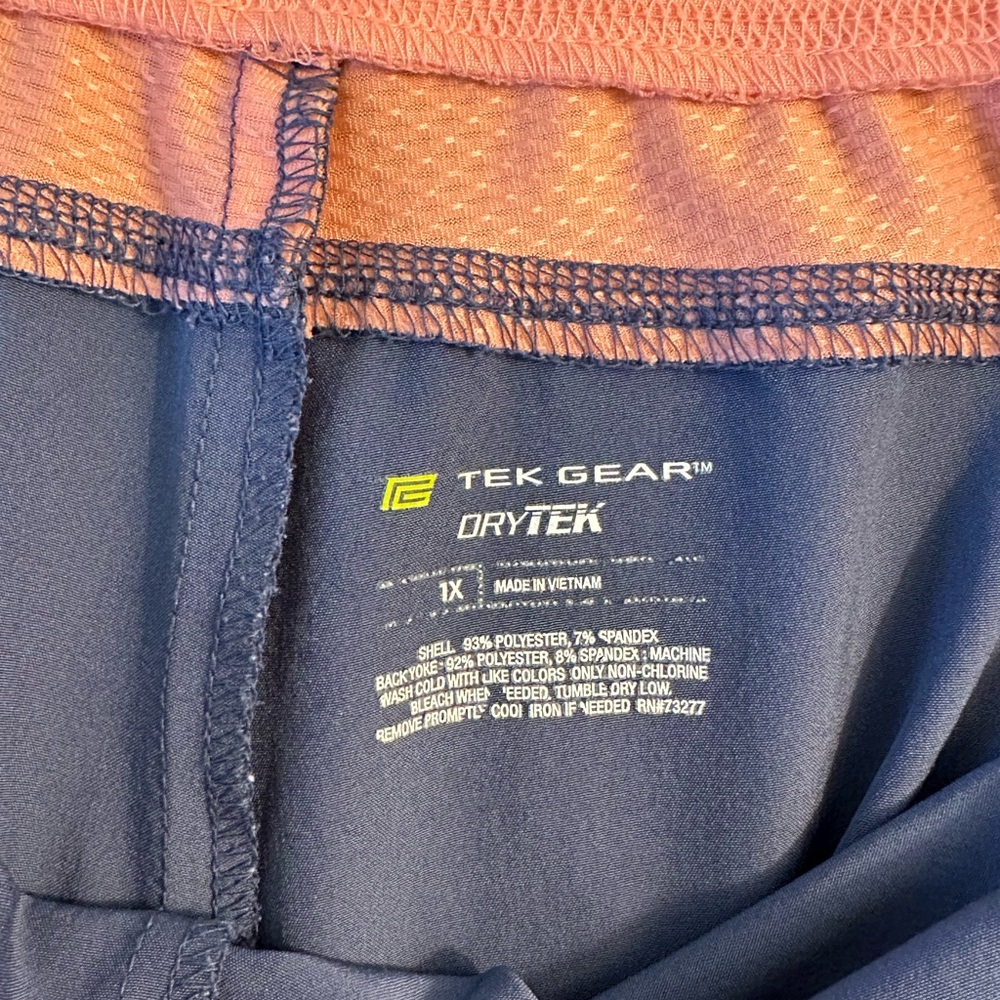 Sporty Shorts- quick dry- blue & coral - Women's XL - Picture 3 of 5
